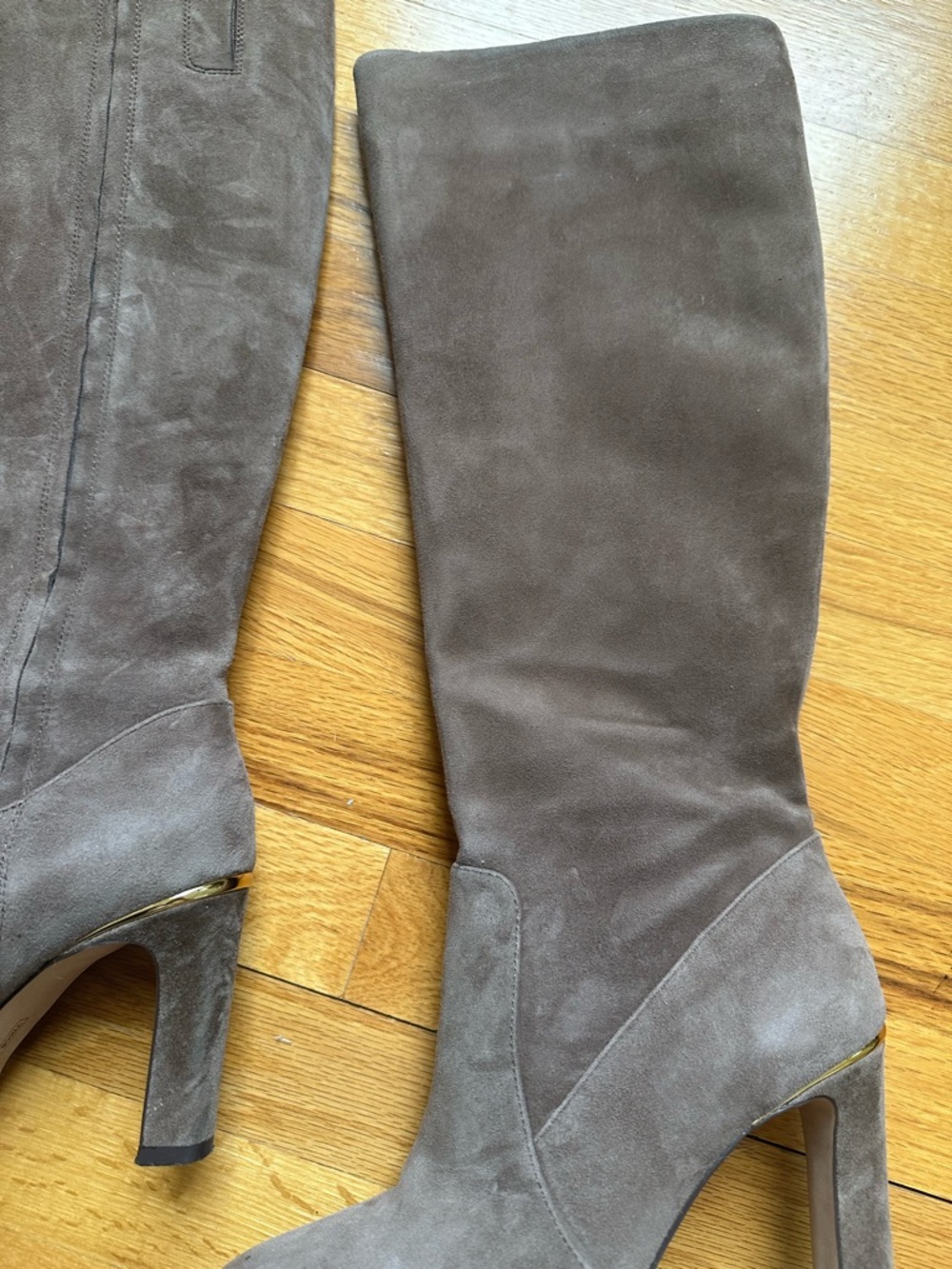 Vince Camuto Women’s Taupe Suede Knee Boots with Heel - Picture 7 of 8